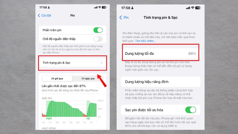 Người dùng có thể kiểm tra tình trạng pin iPhone ngay trong ứng dụng Cài đặt mà không cần phần mềm bên thứ ba
